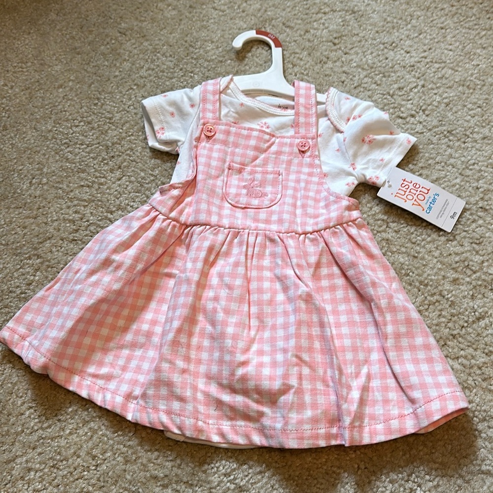 Carters pink dress and onesie for 9m NWT